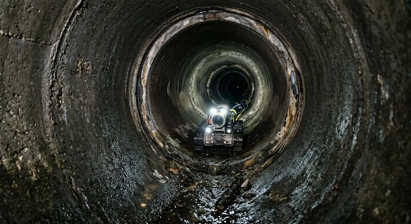 Robotic sewer camera inspecting pipe interior for Sewer Line Repair in Loughman
